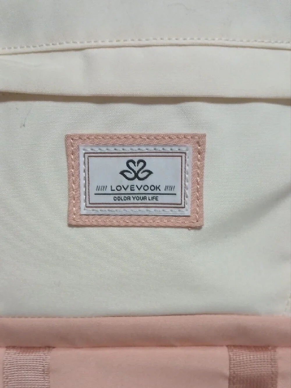 Two-Tone Cream and Light Pink Everyday Backpack